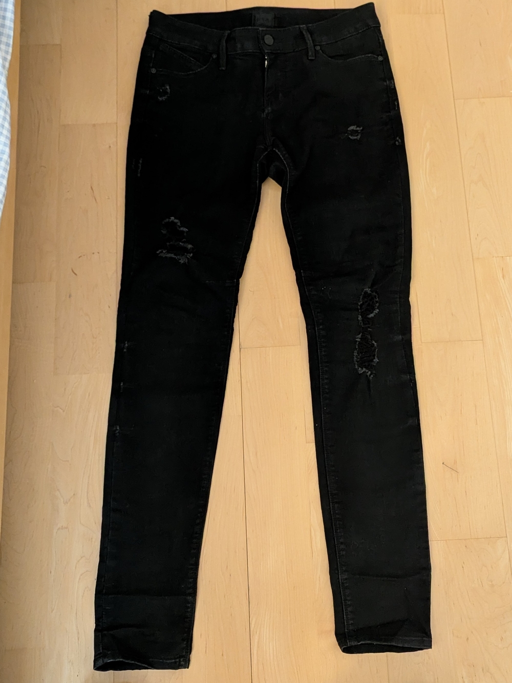 RtA Womens Black Skinny Distressed Jeans